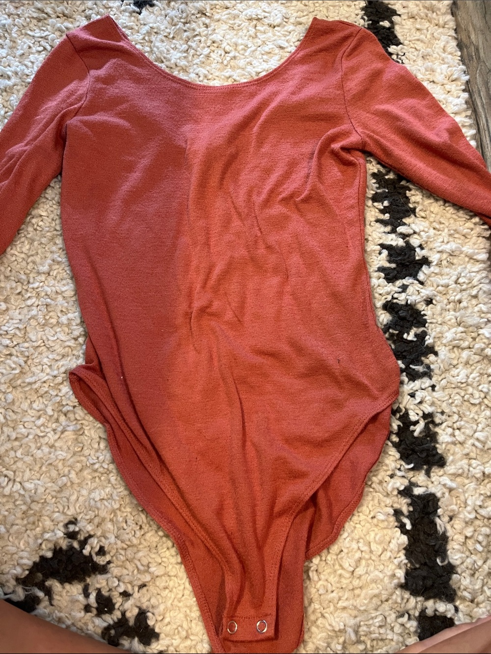 Forever 21 Rust Orange Long-Sleeve women’s Bodysuit — Classic One-Piece